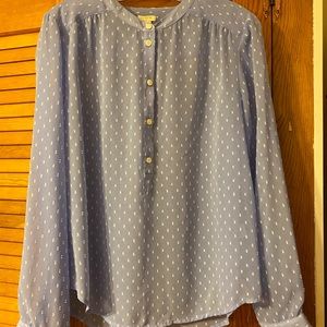J Crew Long Sleeve Button Front LIght Blue Shirt
